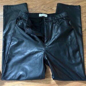 Abercrombie and fitch faux black leather pants